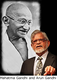 Mahatma Gandhi and Arun Gandhi