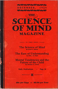 Cover of Science of Mind Magazine December 1929