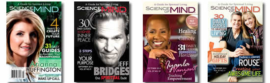 Science of mind magzine covers for July, September, October, and November 2014