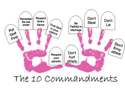 The 10 Commandments Handprints