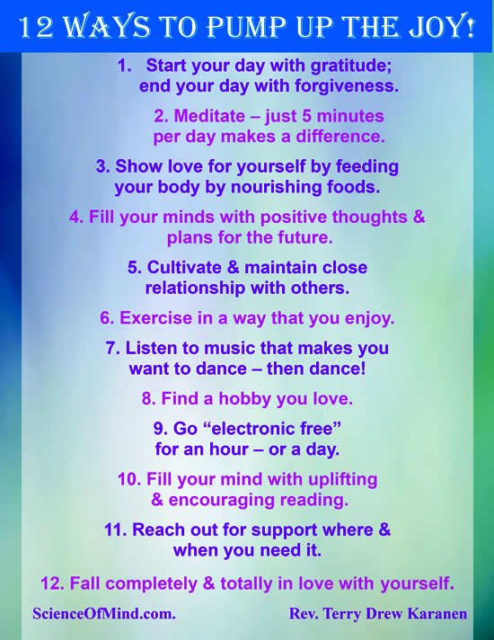 12 Ways To Pump Up The Joy!