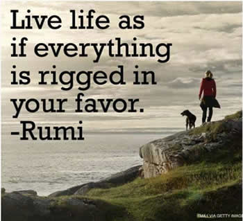 Live life as if everything is rigged in your favor.- Rumi