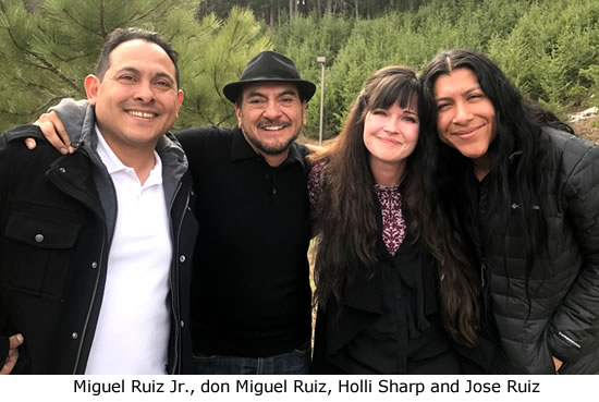 Pictured here, from left, Miguel Ruiz Jr., don Miguel Ruiz, Holli Sharp and Jose Ruiz.