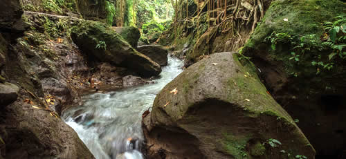 Water Fall throgh Rocks.