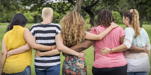 Group shot of five women