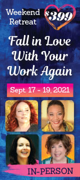 Fall in love with your work again retreat ad.