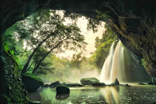 Green waterfall