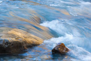 Water flowing over rocks