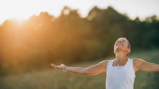 woman with outstretched arms