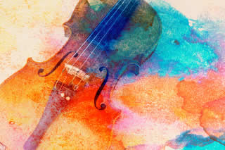 Watercolor violin